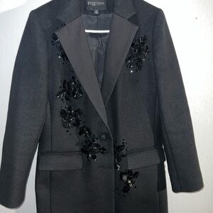 Etcetera Black Floral Embellished Blazer